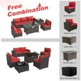 thumbnail image 4 of ALAULM 7-Piece Patio Conversation Set with Propane Fire Pit Table, Red, 4 of 7