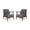 Dark Gray + Brown, variant on Aurora Mid-Century Modern Accent Chairs (Set of 2)
