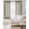 thumbnail image 2 of Watercolor Leaf Blackout Curtains for Bedroom Living Room Darkening Curtains 63 Inches Long Vintage Pastoral Summer Botanical Rustic Window Curtain 2 Panels Set Window Treatment Drapes 52"x63", 2 of 9
