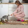 thumbnail image 4 of 2 Piece Brown Wood Sunflower Flowers Rug Kitchen Rug Set, Decor Kitchen Rugs, Absorbent Non-Slip Washable Floor Mats, Home Indoor Runner Rugs 17"x47"+17"x30", 4 of 7
