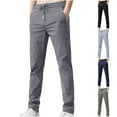 thumbnail image 4 of Chiccall Mens Casual Summer Pants Skinny Stretch Pants Slim Fit Drawstring Elastic Waist Work Tapered Trousers with Zipper Pockets, 4 of 4