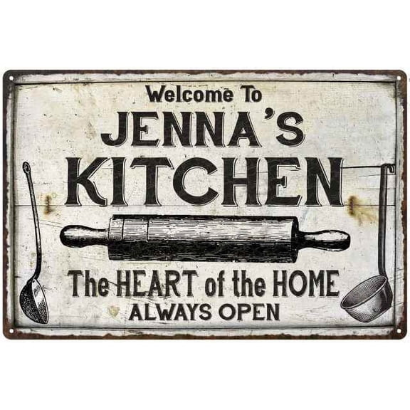 JENNA'S Kitchen Farmhouse Sign 8 x 12 High Gloss Metal 208120033456