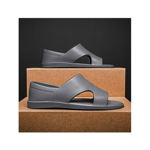 LUXUR Men Beach Sandal Slip On Slides Shoe Waterproof Summer