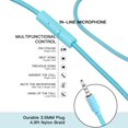 thumbnail image 3 of Auriculares Olyre Kids con cable y micrófono para viajes escolares, 3 of 6