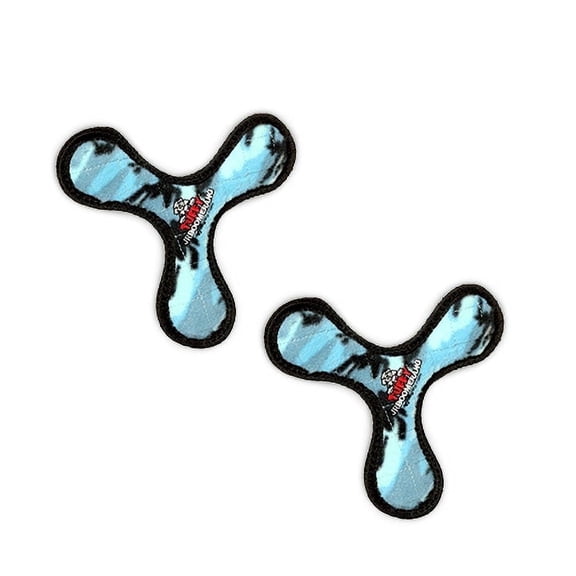 TUFFY® Jr Boomerang Camo Blue, 2-Pack, Durable Plush Squeaky Dog Toys