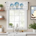 thumbnail image 2 of Enjoy Summer Valance Curtain Watercolor Blue Gradient Sea Shell Wood Grain Window Valances Rod Pocket Short Curtains Window Treatments for Kitchen Bedroom Bathroom Laundry 60" x 14", 2 of 9