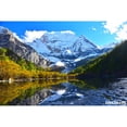 thumbnail image 3 of Fondos de fotografía de paisajes naturales con cielo azul, nubes blancas, montañas, árboles y ríos para bebés, 3 of 5