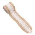 thumbnail image 2 of White Lace Trimmed Burlap Ribbon Roll,1.97*78.74Inch Natural Jute Craft Ribbon for Wedding Decor, DIY Crafts,Gift Packaging, Seasonal Projects,Rustic Party Supplies,for Home Decor and Scrapbooking, 2 of 5