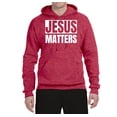 thumbnail image 2 of Jesus Matters Christian Love God Church | Mens Inspirational/Christian Hooded Sweatshirt Graphic Hoodie, Vintage Heather Red, Small, 2 of 3