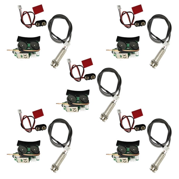 5X Fonocaptor Piezo Debajo de Sillin Sistema de Preamplificador A Bordo para Guitarra Acustica