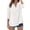 White, variant on Fantaslook Womens 3/4 Sleeve Button Down Shirts V Neck Roll Up Sleeve Tops Cotton Linen Casual Summer Blouses Shirts