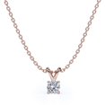 thumbnail image 1 of Collar con Colgante de Diamante Brillante JeenMata Talla Redonda 0,75 Quilates Baño de Oro Rosa 18 K sobre Plata, 1 of 4
