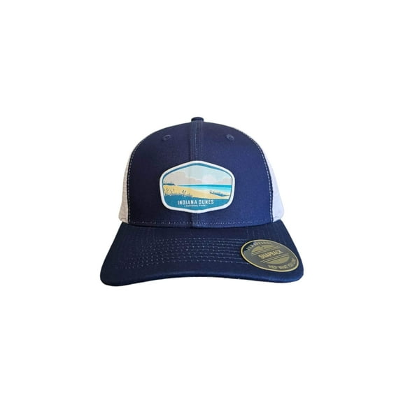 Indiana Dunes National Park Hat - Navy Blue on White Mesh