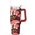 thumbnail image 2 of Mushroom 40 Oz Tumbler with Handle Lid and Straw, Stainless Steel Double Walled Vacuum Insulated Cup, Cute Anniversary Wedding Birthday Gifts Tumbler for Women Men Friends Outdoor Indoor, 2 of 7