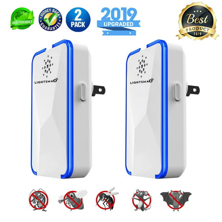 2019 NEW UPGRADED Ultrasonic Electromagnetic Pest Repeller WITH LED - Electronic Plug -In Pest Control Ultrasonic - Best Repellent for Cockroach, Rodents, Flies, Roaches, Ants, Mice,Spiders,