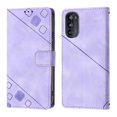 thumbnail image 2 of Compatible with Motorola Moto G52 Classic Embossed PU Leather Case with Card Holder Shockproof Cover, 2 of 5