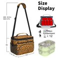 thumbnail image 6 of Brown and Orange Leopard Print Insulated Lunch Box for Women Men, Medium Leakproof Cooler Bag with Adjustable Strap, 10"x6.7"x8", 6 of 6