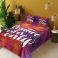 thumbnail image 2 of Ambesonne Geometric Fitted & Top Sheet Set with Shams, Positive Vibes Only, Multicolor, 2 of 5