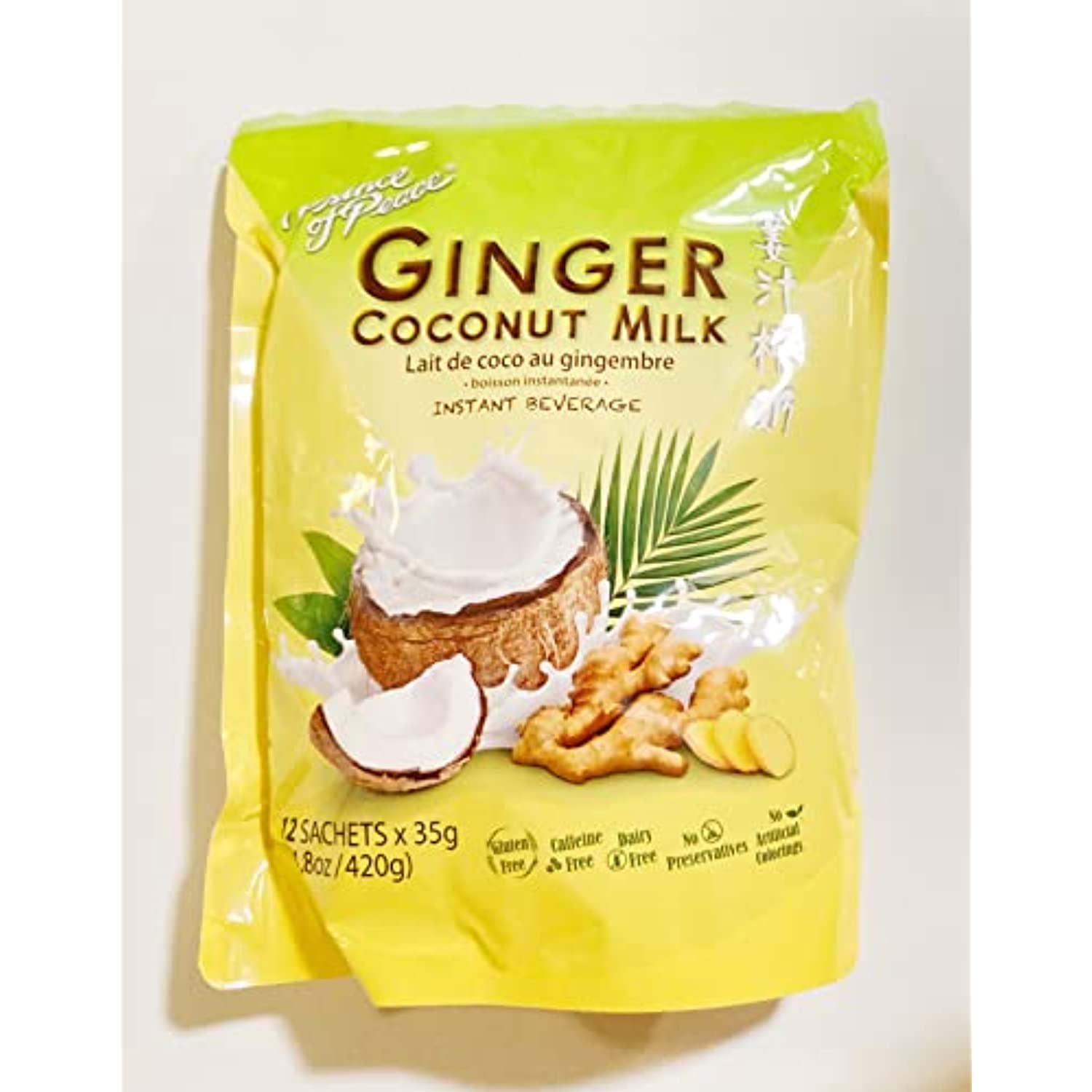 Prince Of Peace Ginger Coconut Milk Instant Beverage (12 Sachets X 35G