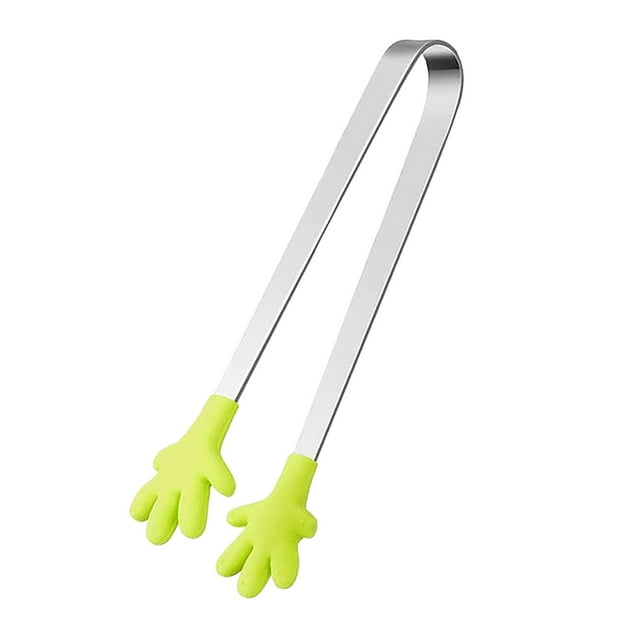 Steel Tongs Tongs Kitchen With Hand Shaped Silicone Mini Head Small Dish Drying Rack Soap Stand for Kitchen Paper Plate Holders for Counter Kitchen Dish Washer Holder over Kitchen Shelf