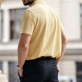 thumbnail image 5 of Qwertyu Breeze Capri Polo Shirt for Men Beer Belly Stiff Collar Mesh Shirts Summer Casual 2026 Summer Quick Dry Golf Shirt Beige XL, 5 of 6
