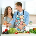 thumbnail image 6 of 5 Pcs Kitchen Set Heat Resistant Oven Mitts and Non-Slip Pot Holders with Adjustable Cooking Apron Colorful Small Stones, 6 of 6