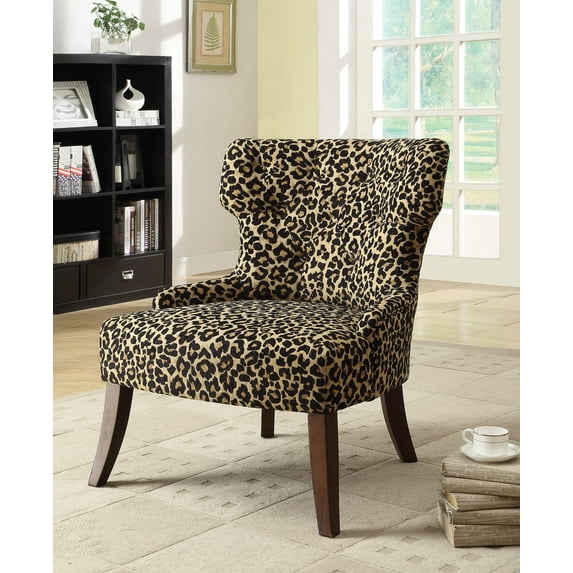 HomeRoots Side Chair (Set-2), Cream Fabric & Walnut - Fabric, Wood Cream Fabric & Walnut