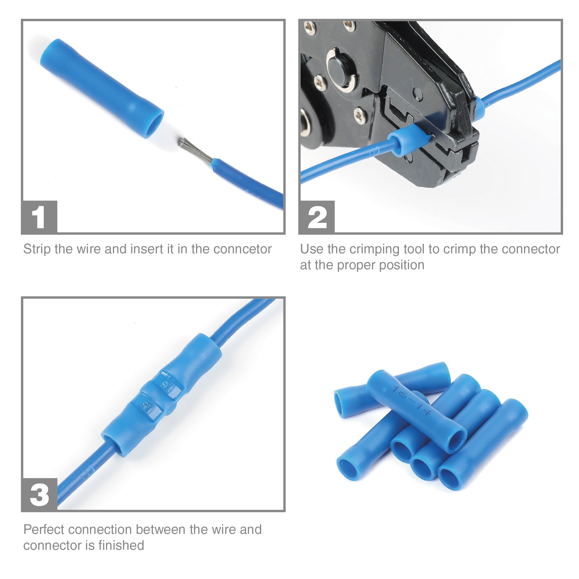 (2 pack) Ever Start 48-Piece Assorted Connectors Kit, Model 5102, Blue, Multi-Specification, UL