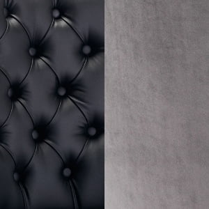 152 Black PU, Grey Velvet
