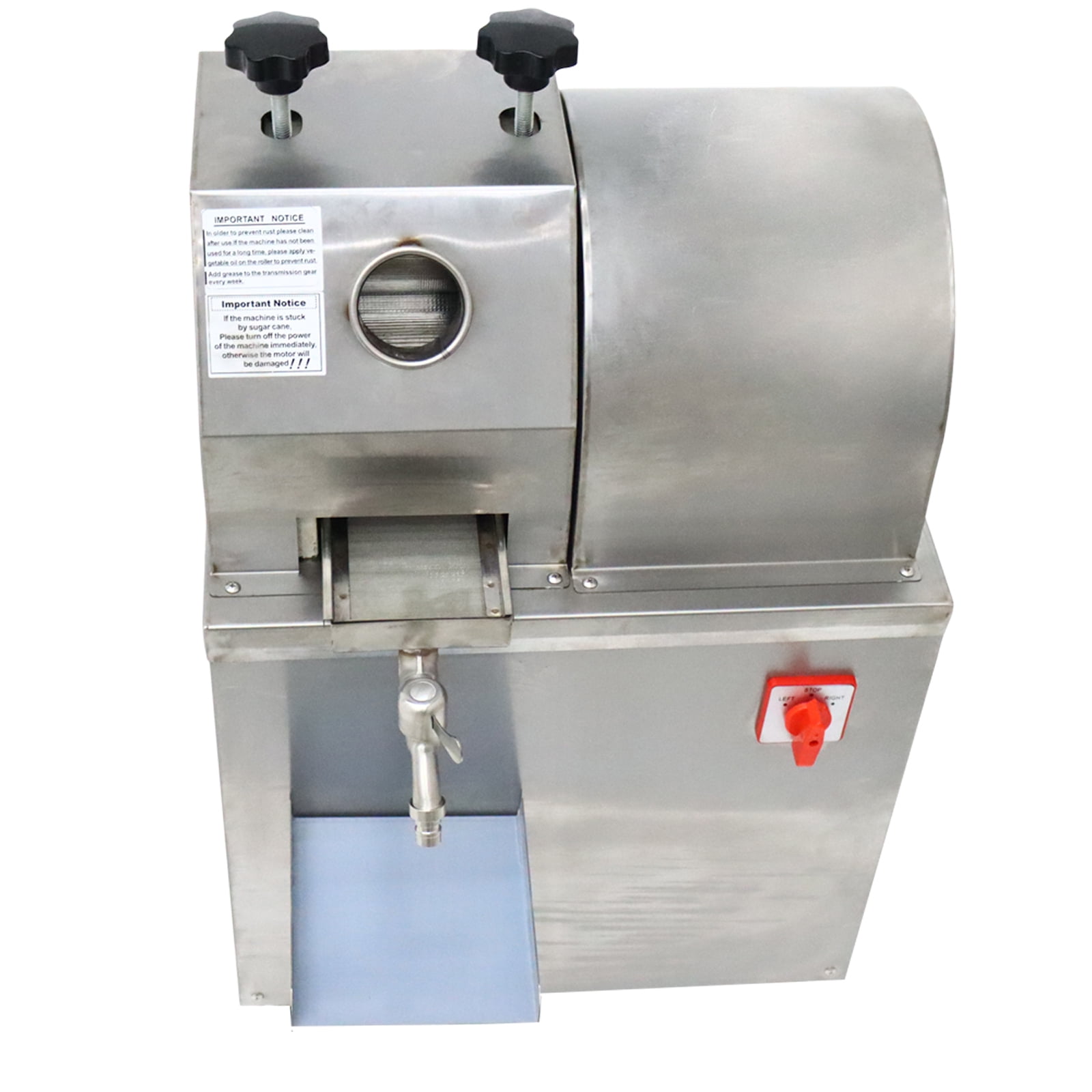 3 Rollers Sugarcane Ginger Press Juicer Machine Vertical Electric Commercial Stainless Steel 110V 1500W