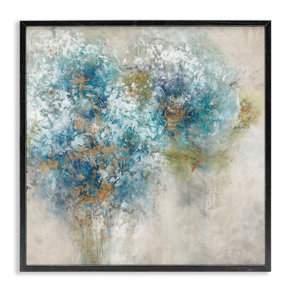 Stupell Industries French Country Abstract Hydrangea Blooms Black Framed Giclee Art, 24 x 24, by Leah Rei