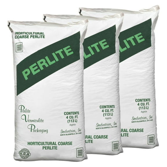 PVP Industries 3 Pack Organic Coarse Perlite Planting Soil Additive, 4 cu ft, White