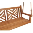thumbnail image 2 of Teak Wood Chippendale Triple Outdoor Patio Swing, 2 of 5