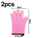 thumbnail image 2 of 1 par - Guantes cortos de silicona para barbacoa de cinco dedos - Rosa MFZFUKR CPB-DE-LYY1795-5, 2 of 5