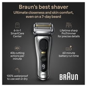 Braun Series 9 PRO+ Electric Shaver, 6in1 SmartCare Center & Travel Case, 9567cc Silver