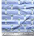 thumbnail image 1 of Soimoi Blue polyester Crepe Fabric Bottle Vase & Floral Stripe Printed Craft Fabric by the Yard 42 Inch Wide, 1 of 3