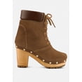 thumbnail image 2 of MAAYA Tan Handcrafted Collared Suede Boot, 2 of 7
