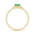 thumbnail image 2 of ANGARA Natural Cushion Emerald and Diamond Halo Promise Ring in 14K Yellow Gold for Women (Size-4mm) | May Birthstone, Birthday, Anniversary, Jewelry Gift for Women | Natural Emerald Ring, 2 of 8