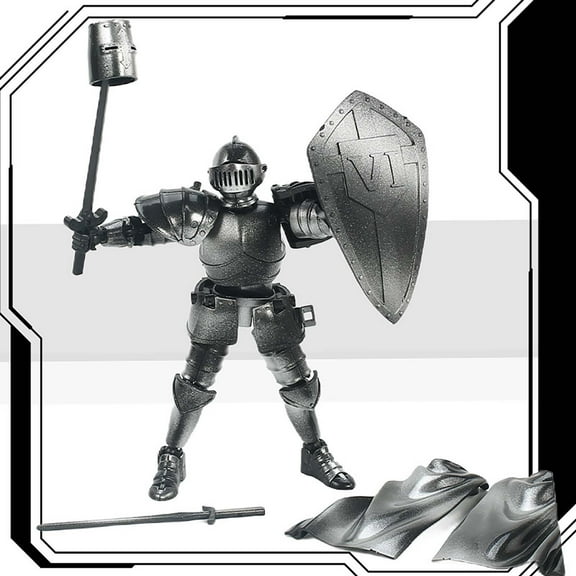 Kugachren Medieval Knights and Dragons Figures Playset, Plastic Fantasy Soldier Figurines and Accessories Toys for Toddlers, Kids Imaginary Play Battles