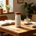 thumbnail image 4 of Tasse de Voyage en Acier Inoxydable Isolée 320 ml avec Couvercle et Poignée, Tasse à Café à Double Paroi Résistante aux Fuites pour Camping Voiture Bureau, Rose Orange Vert, 4 of 6