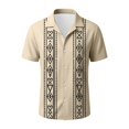 thumbnail image 4 of Mens Printed Shirt Guayabera Cuban Short Sleeve Button Down Shirt Summer Tops, Beach Shirt, Mexican Shirt Size S-3XL, 4 of 5