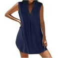 thumbnail image 2 of Ovzne Robes Grande Taille pour Femmes Rondes Robe Mode Décontractée Confortable Sans Manches Col en V Robe Maxi Grande Taille Liquidation, 2 of 7