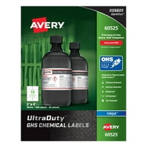 Avery UltraDuty GHS Chemical Labels for Pigment Inkjet Printers, Waterproof, UV Resistant, 2" x 4", 500 Labels (60525)
