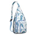 thumbnail image 1 of Ocean Creatures Sling Backpack - Tropical Seahorse & Jellyfish Pattern Crossbody Bag, Lightweight Anti-Theft Shoulder Pack with Layered Storage for Travel, Photography and Cycling, 1 of 4