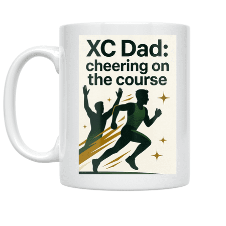 XC Dad Cheering on the Course - Cross Country Dad - 11 oz Ceramic Coffee Mug