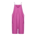 thumbnail image 4 of UPPADA Jumpsuits for Women Dressy Spaghetti Strap Jumpers Baggy Wide Leg Rompers Summer Plus Size Overalls with Pockets Overalls for Women Women Jumpsuits Dressy, 4 of 5