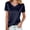 Dark Blue, variant on Lutiedan Tops for Women V Neck Glitter Mesh Short Rhinestone Sleeve Shirts Summer Going Out Sparkly Party T Shirts Tunic Casual Tees