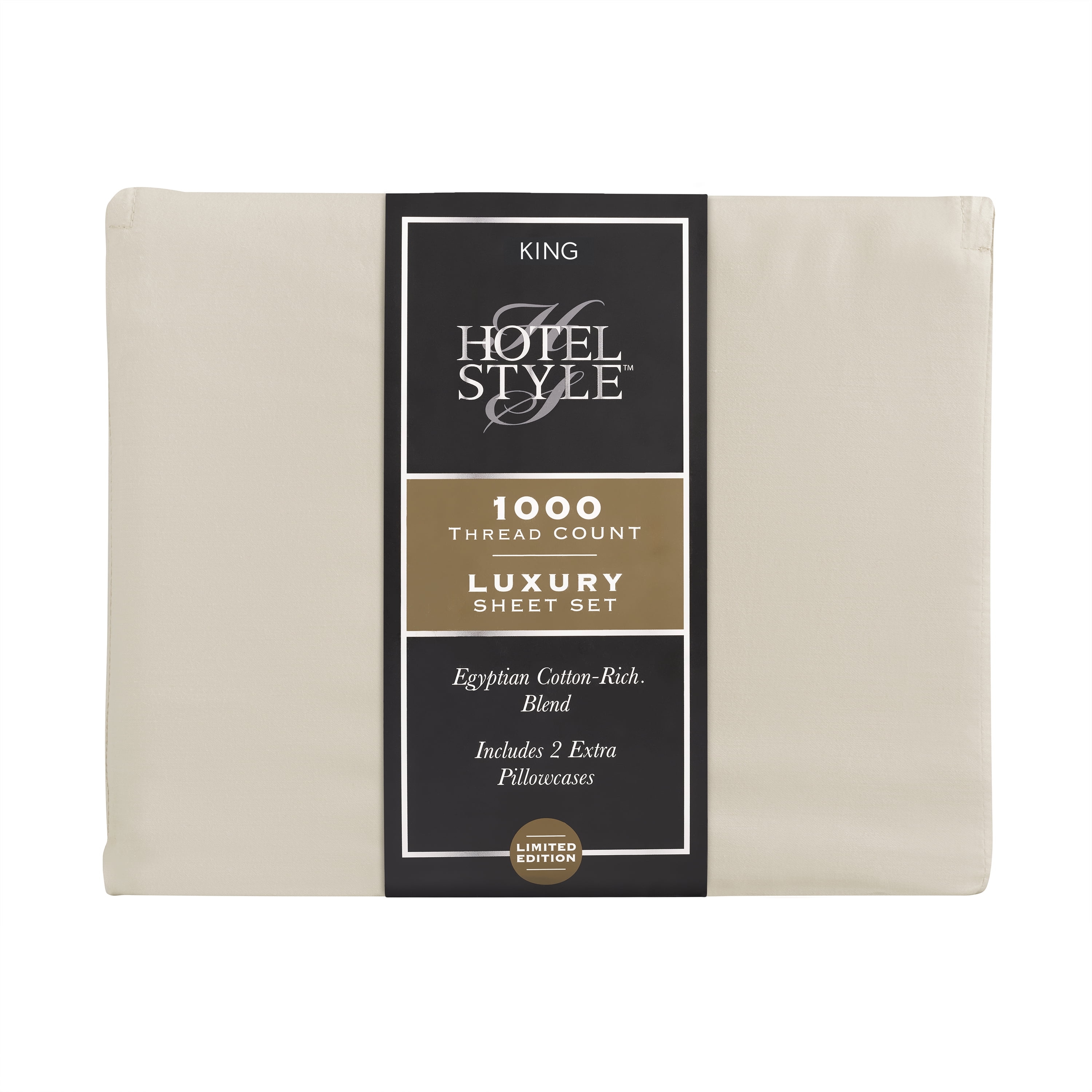 Hotel Style 1000 Tread Count Ivory Sugar Egyptian Cotton Luxury Bed Sheet Set, King