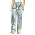 thumbnail image 3 of Disketp Algae Corals And Seashells Print Women'S Comfy Pajama Pants Casual Drawstring Palazzo Lounge Wide Leg Pants, 3 of 9