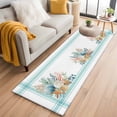 thumbnail image 2 of Aqua Coastal Area Rugs Collection 2'x6', Nautical Seashells Coral Leaves Stripes Non Slip Indoor Rectangle Throw Runner Rug Floor Mat Carpet for Living Room Dining Table Bedroom Nursery, 2 of 9